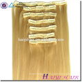 Prix ​​de gros Remy Russe Extension de Cheveux Humains Blond Couleur Clip en Extensions de Cheveux Humains